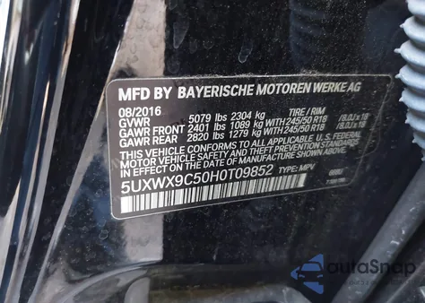 2017 BMW X3 xDrive28I from USA, damaged, VIN 5UXWX9C50H0T09852